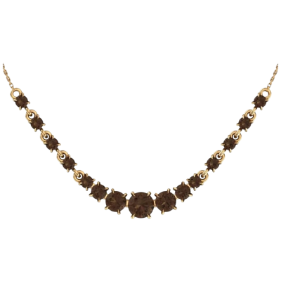Collier aus Rotgold 585 mit Rauchquarz