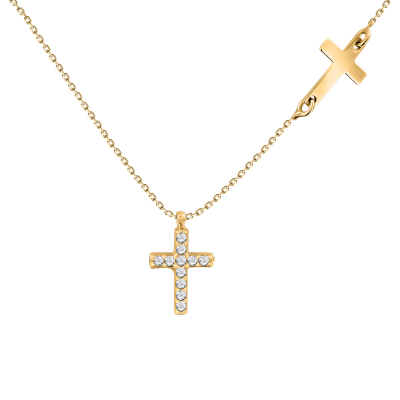 Collier aus Gelbgold 585 mit Zirkonia