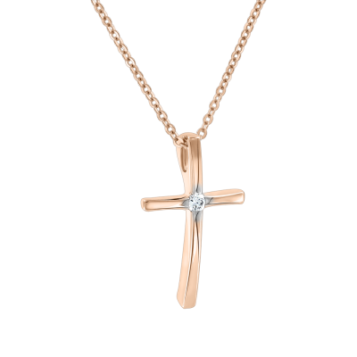 Collier aus Rotgold 585 mit Brillant