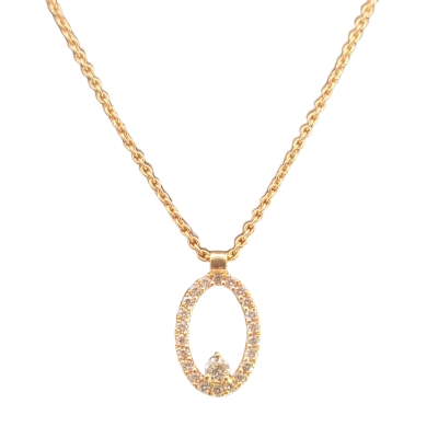 Collier aus Rotgold 585 mit Brillant