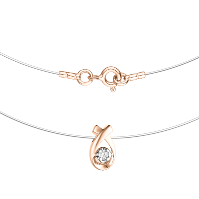 Collier aus Rotgold 585 mit Brillant