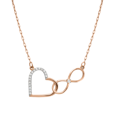 Collier aus Rotgold 585 mit Brillant