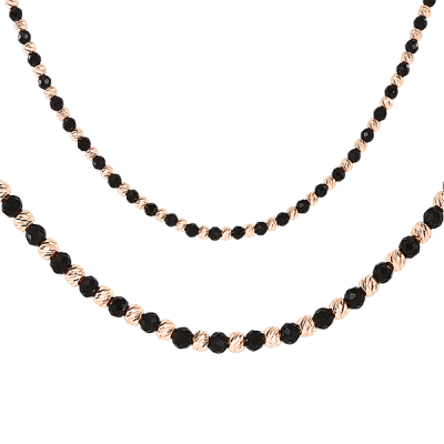 Collier aus Rotgold 585 mit Onyx