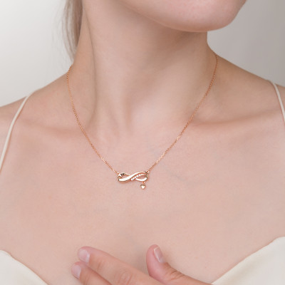 Collier aus Rotgold 585 mit Zirkonia