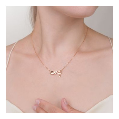 Collier aus Rotgold 585 mit Zirkonia