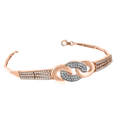 Collier aus Rotgold 585 mit Zirkonia