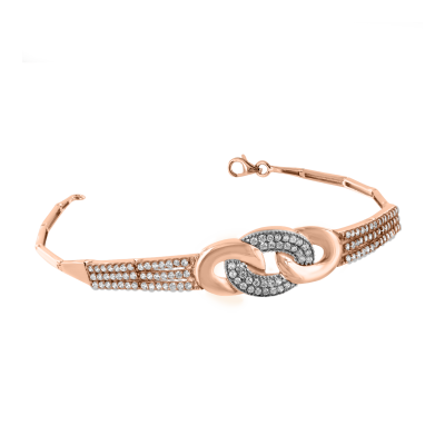 Collier aus Rotgold 585 mit Zirkonia