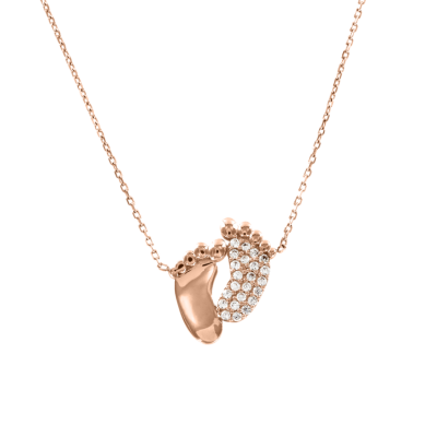 Collier aus Rotgold 585 mit Zirkonia