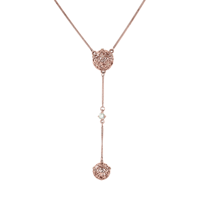 Collier aus Rotgold 585/ Zirkonia, Swarovski Kristall mit Zirkonia und Swarovski Kristall