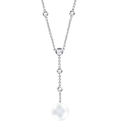 Collier aus Silber 925 mit Zirkonia und Perle
