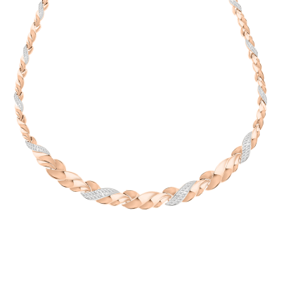 Collier aus Rot- und Weißgold 585