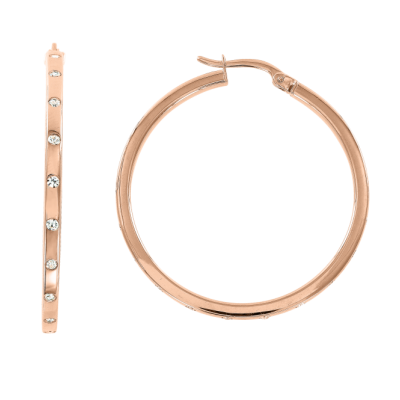 Creolen aus Rotgold 585 mit Zirkonia