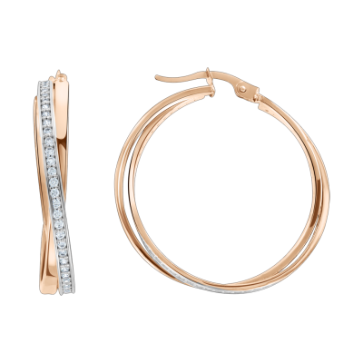 Creolen aus Rotgold 585 mit Zirkonia