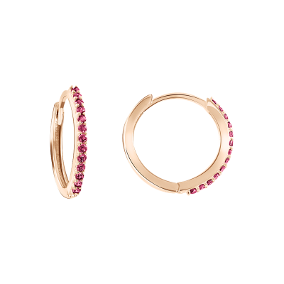 Creolen aus Rotgold 585 mit Zirkonia