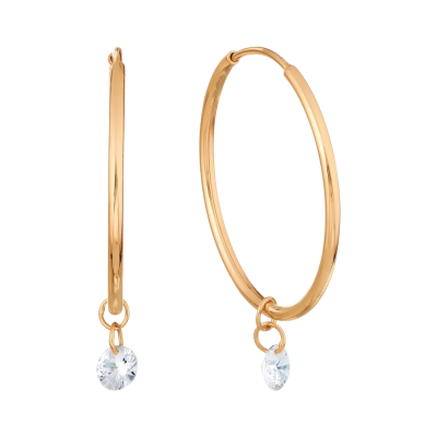 Creolen aus Rotgold 585 mit Zirkonia
