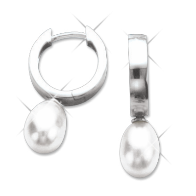 Creolen aus Silber 925 mit Perle