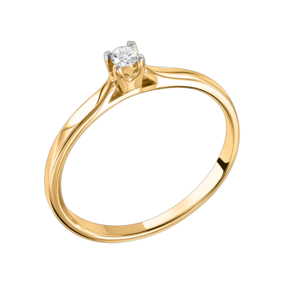 Damenring aus Gelbgold 585 mit Brillant