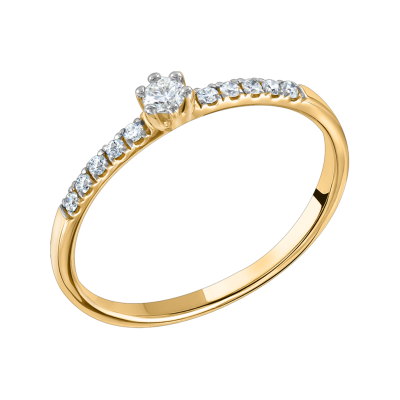 Damenring aus Gelbgold 585 mit Brillant