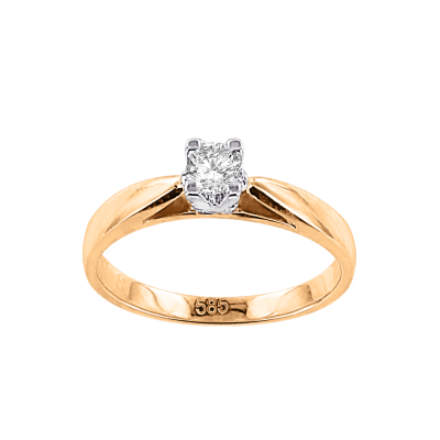 Damenring aus Gelbgold 585 mit Brillant