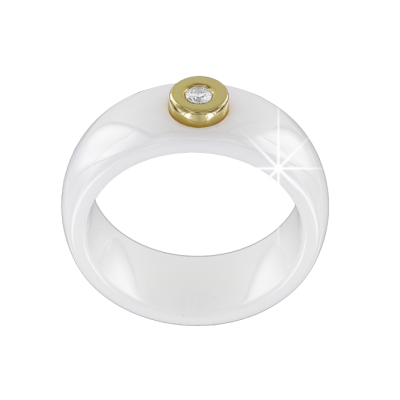 Damenring aus Gelbgold 585 mit Brillant