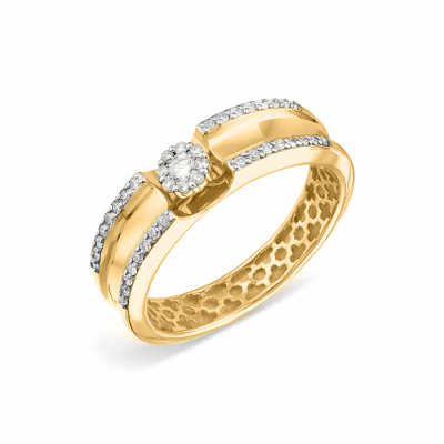 Damenring aus Gelbgold 585 mit Brillant