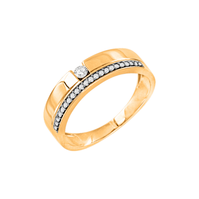 Damenring aus Gelbgold 585 mit Brillant
