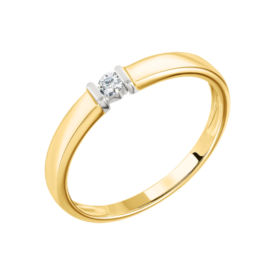 Damenring aus Gelbgold 585 mit Brillant