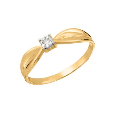 Damenring aus Gelbgold 585 mit Brillant