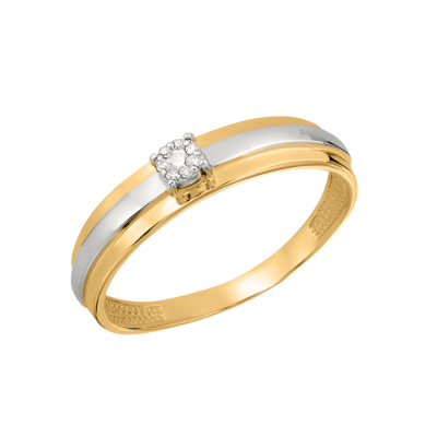 Damenring aus Gelbgold 585 mit Brillant