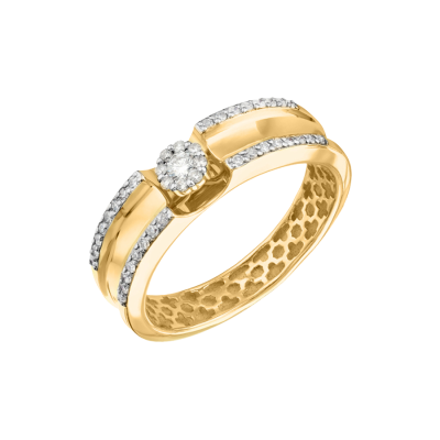 Damenring aus Gelbgold 585 mit Brillant