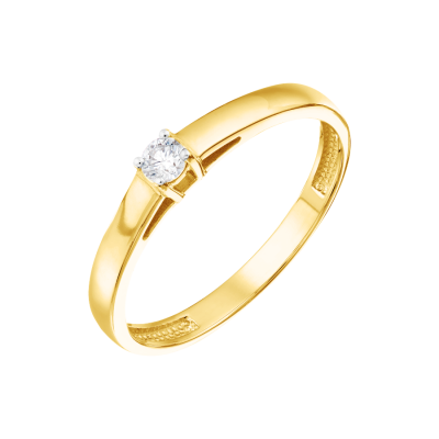 Damenring aus Gelbgold 585 mit Brillant
