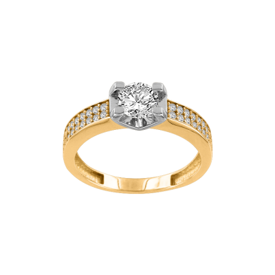 Damenring aus Gelbgold 585 mit Zirkonia