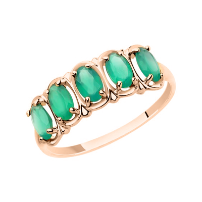 Damenring aus Rotgold 585 mit Achat