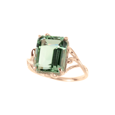 Rotgold 585 Damenring mit Amethyst