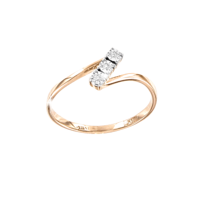 Damenring aus Rotgold 585 mit Brillant