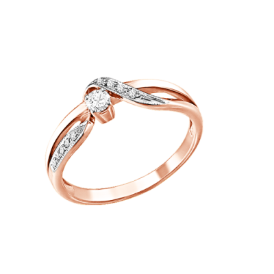 Damenring aus Rotgold 585 mit Brillant