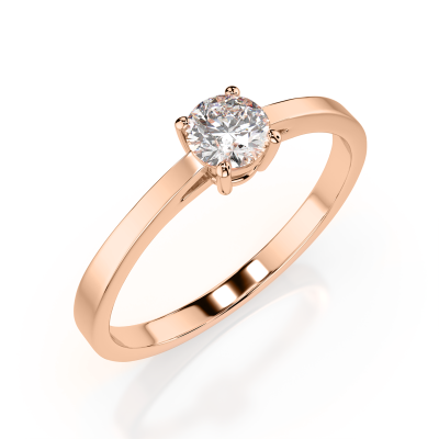 Damenring aus Rotgold 585 mit Brillant