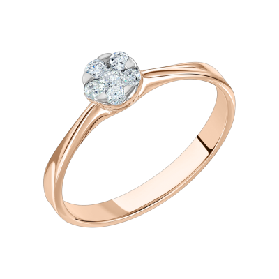 Damenring aus Rotgold 585 mit Brillant