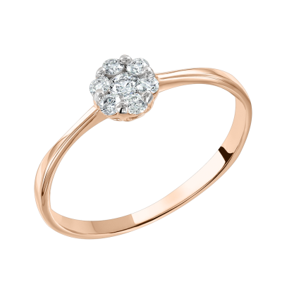Damenring aus Rotgold 585 mit Brillant