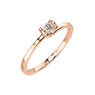 Damenring aus Rotgold 585 mit Brillant