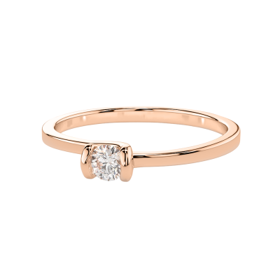 Damenring aus Rotgold 585 mit Brillant