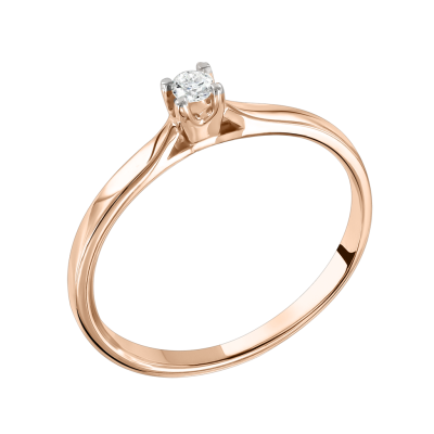 Damenring aus Rotgold 585 mit Brillant