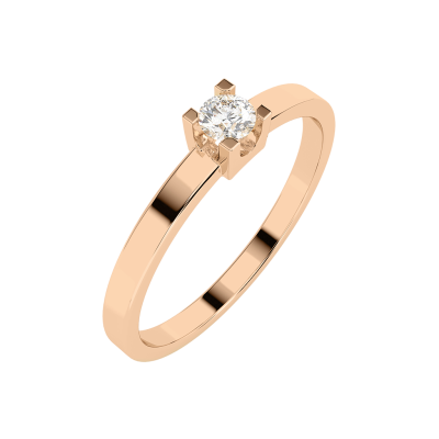 Damenring aus Rotgold 585 mit Brillant