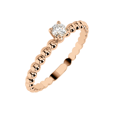 Damenring aus Rotgold 585 mit Brillant