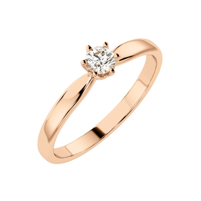 Damenring aus Rotgold 585 mit Brillant