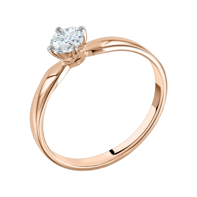 Damenring aus Rotgold 585 mit Brillant