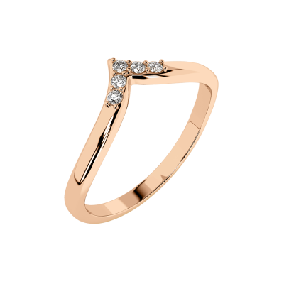 Damenring aus Rotgold 585 mit Brillant