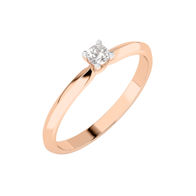 Damenring aus Rotgold 585 mit Brillant
