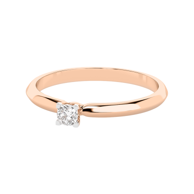 Damenring aus Rotgold 585 mit Brillant