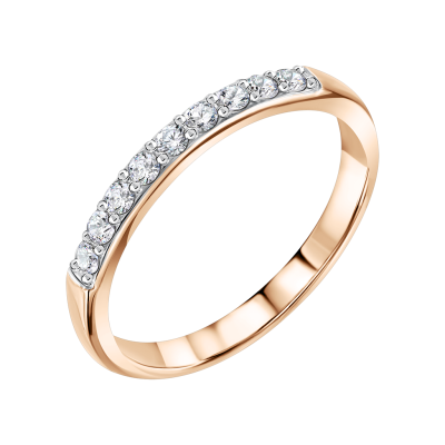 Damenring aus Rotgold 585 mit Brillant